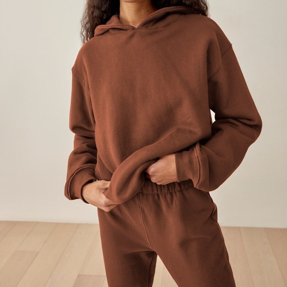 Reformation classic sweat pants and hoodie brown m